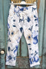 Made in Italy Scrunchy Stretch Floral Jogger Pants – Ultra Comfortable Size (6 to 12)- White Floral