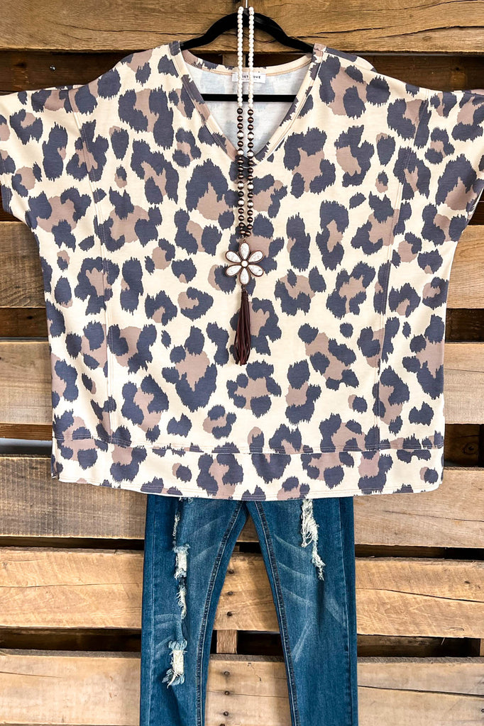 Natural State Of Mind OVERSIZED Top - Beige