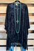 Possible Romance  OVERSIZED Burnout Velvet Kimono - Black