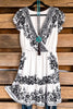 Sophisticated Glamor Dress - Ivory Black