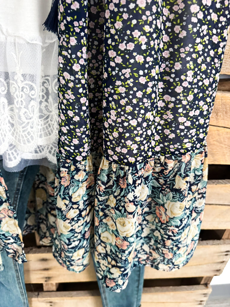 Always Blushing Cardigan - Navy Mix