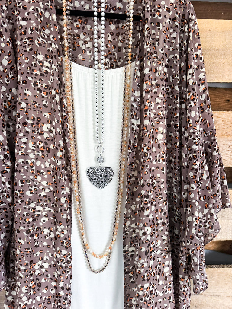 Searching The Skies Oversized  Kimono - Mocha Mix