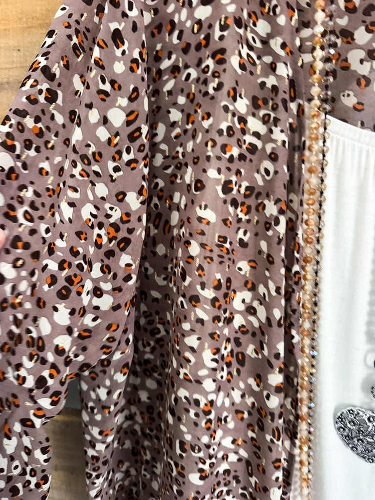 Searching The Skies Oversized  Kimono - Mocha Mix