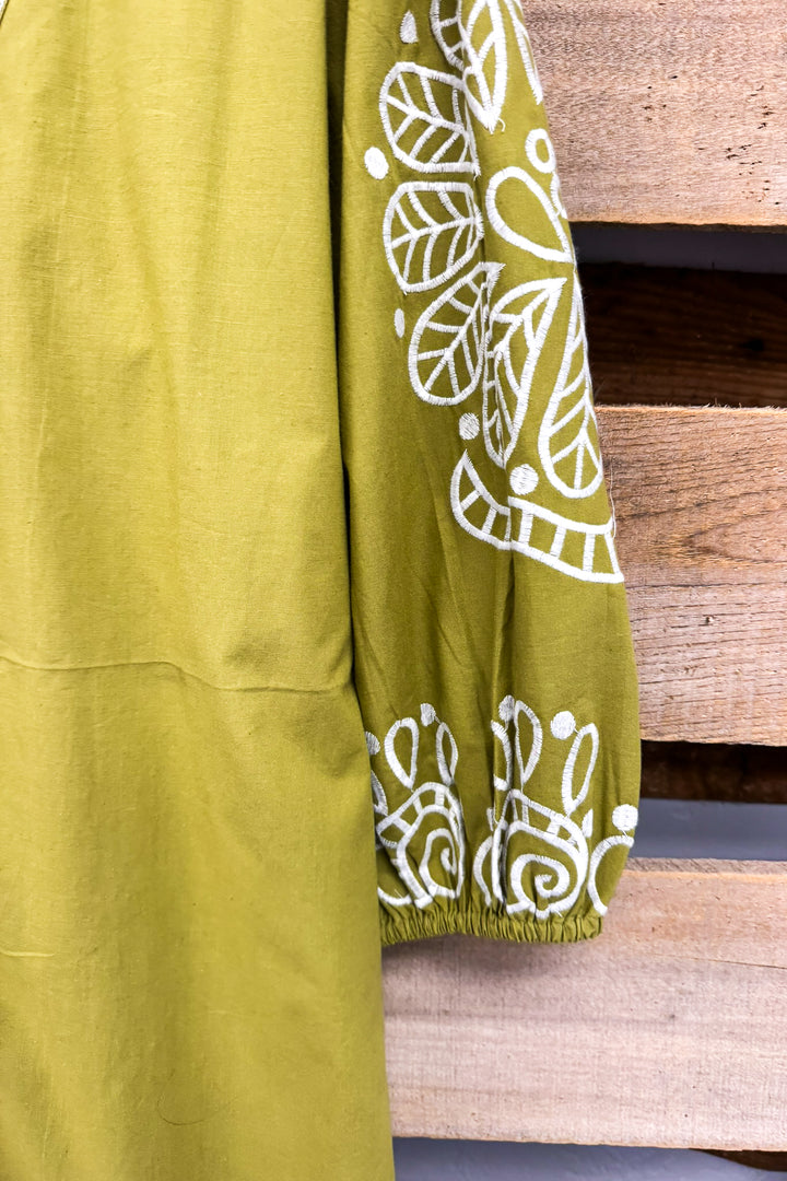 Sweet Simplicity Midi Dress - Mustard - 100% Cotton