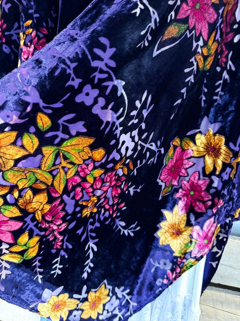 Made For More Burnout Velvet Kimono - Purple