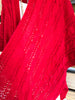 Keep Talking Casual Crochet Ruana - Red