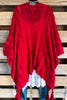 Keep Talking Casual Crochet Ruana - Red