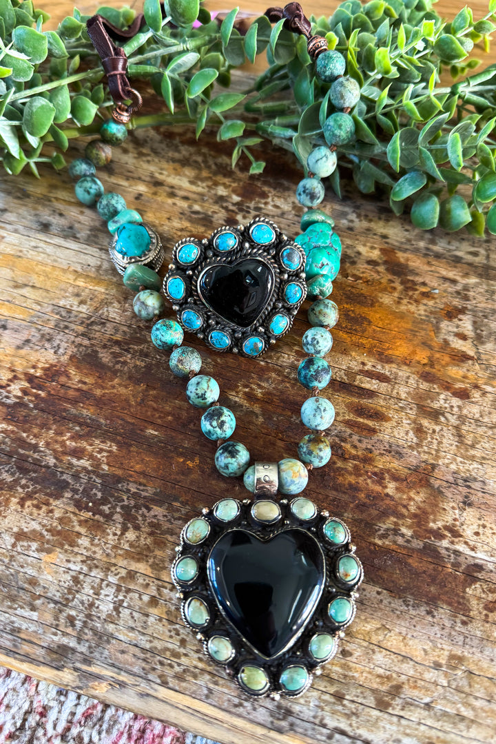 Black Onyx and Turquoise Ring