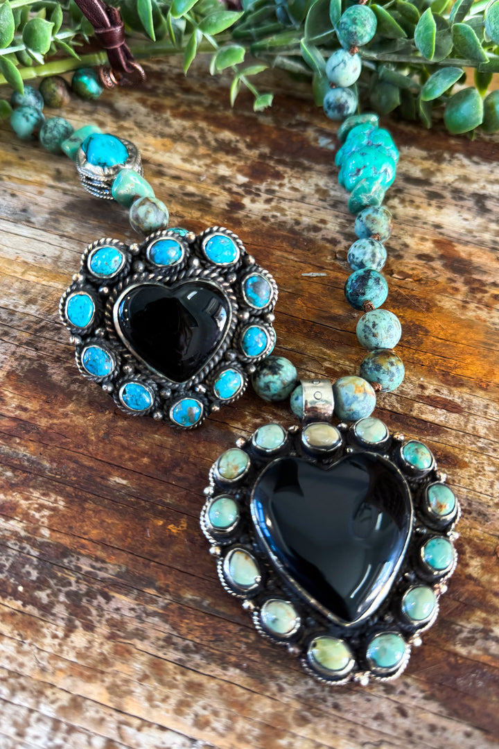Black Onyx and Turquoise Ring