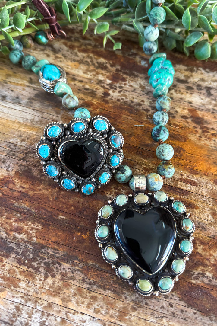 Black Onyx and Turquoise Ring