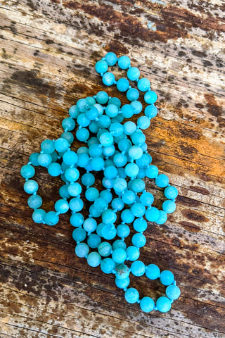 Bohemian Beaded Cross Chain Necklace - Turquoise