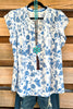 A Walk In The Park Top - Blue - SALE