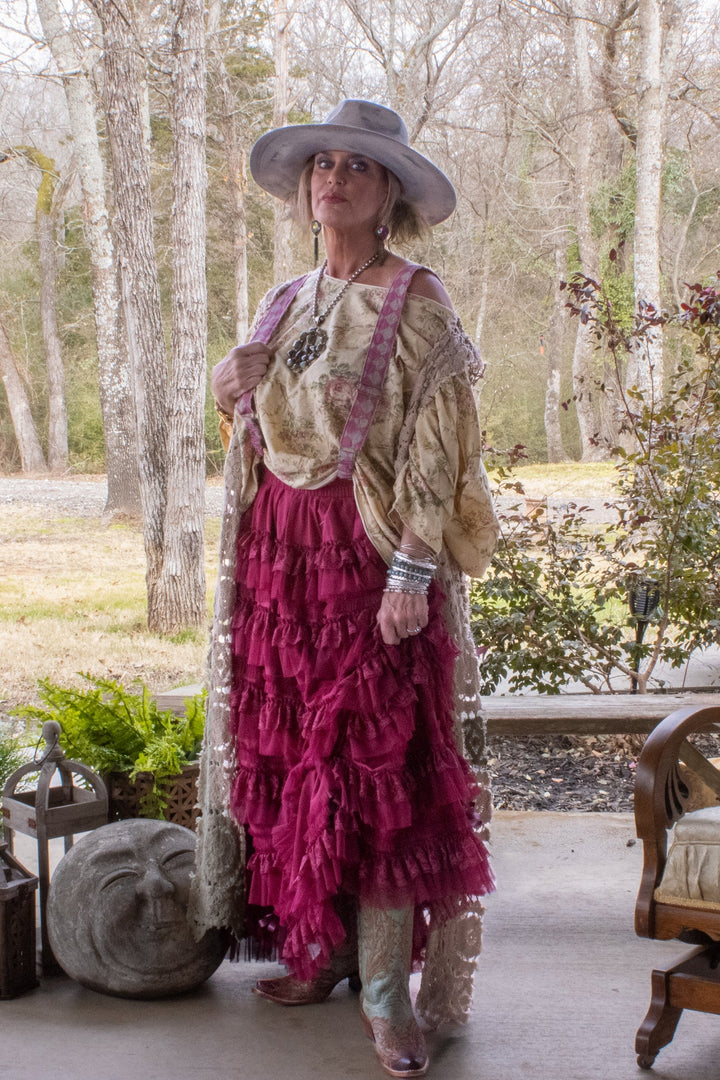 PRE ORDER: Victorian Romance Skirt - Cranberry