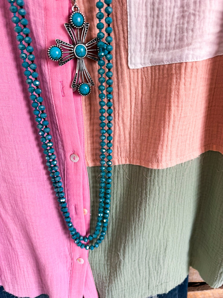 Vibrant Voyage Top - Pink Apricot - 100% COTTON