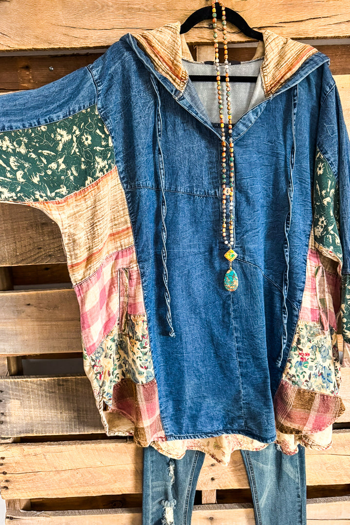 Capturing Balance Top - Denim - 100% COTTON