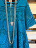 AHB EXCLUSIVE: Delightful Details Cotton Top - Teal - 100% COTTON