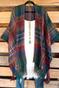 Relaxed Beauty Poncho - Madder/Teal/Plaid