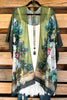 Blooming Boldly Kimono - Green