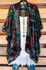Back To The Beginning Burnout Velvet Kimono - Black