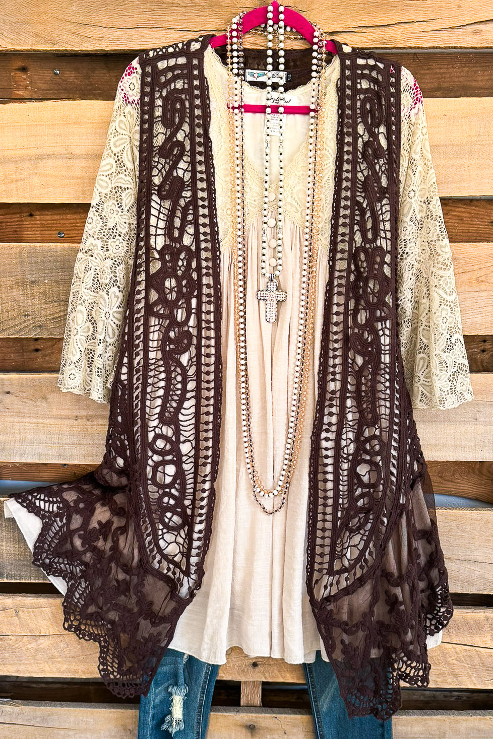 As You Cross My Mind Necklace - Pearls &amp; Rhinestones
