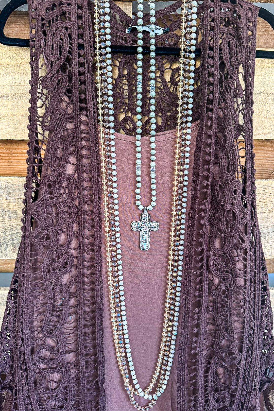 As You Cross My Mind Necklace - Pearls &amp; Rhinestones