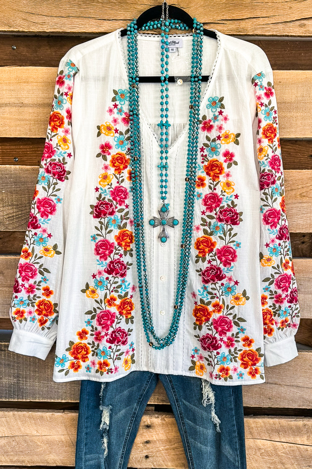AHB EXCLUSIVE: Dearly Loved Embroidery Top - Ivory - 100% COTTON - SALE