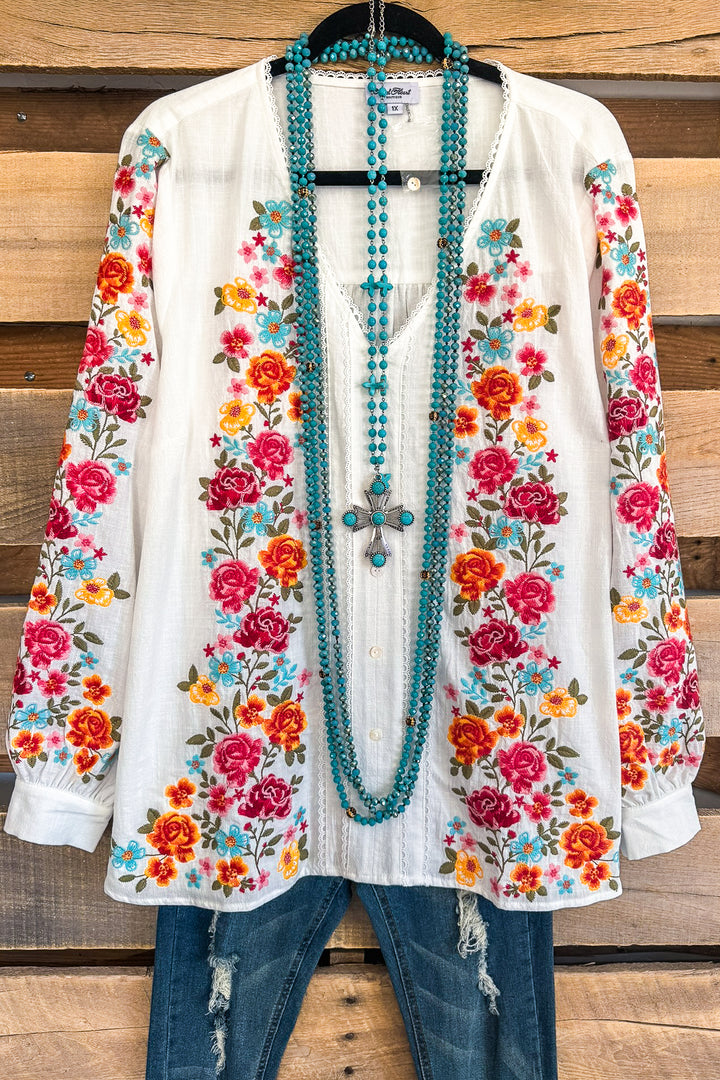 AHB EXCLUSIVE: Dearly Loved Embroidery Top - Ivory - 100% COTTON - SALE