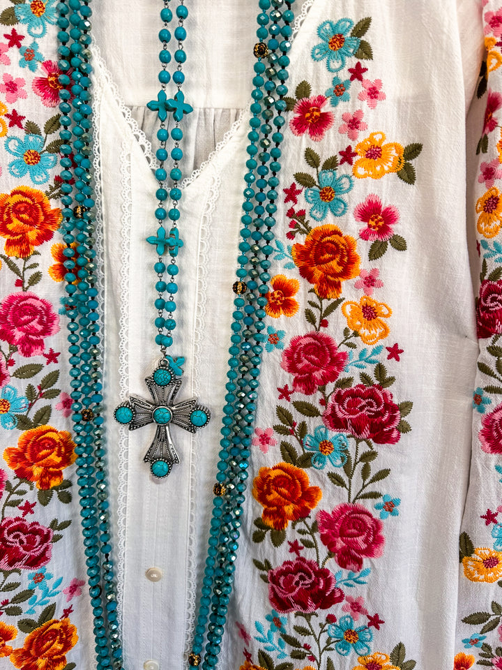 AHB EXCLUSIVE: Dearly Loved Embroidery Top - Ivory - 100% COTTON - SALE