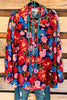 Every Other Flower Oversized Tunic - Navy