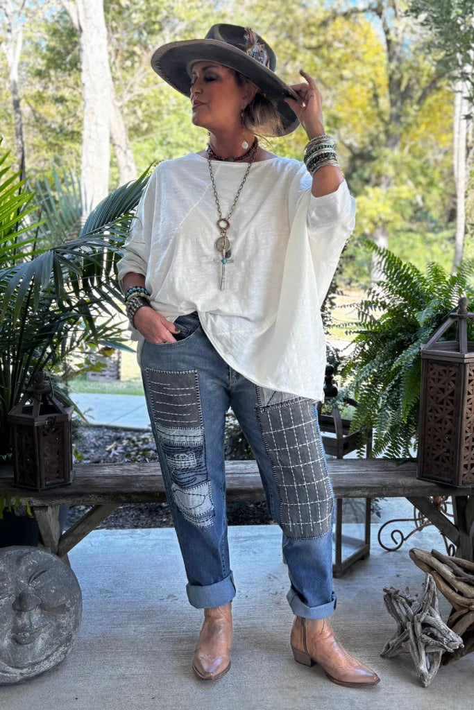 Beyond The Moon Oversized Top - Parchment