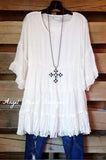 Like A Dream To Me Tunic - White - Sassybling - Tunic - Angel Heart Boutique  - 1