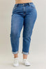 JUDY BLUE: Classic Cuffed Boyfriend Jeans - Mid Rise