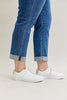 JUDY BLUE: Classic Cuffed Boyfriend Jeans - Mid Rise
