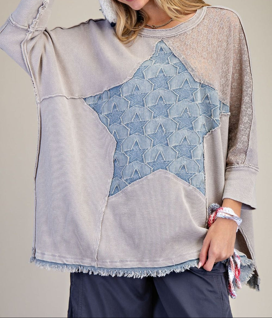 PRE ORDER: Star Energy Top - Gray - 100% Cotton