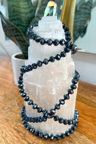 Long Beaded Necklace - Clear