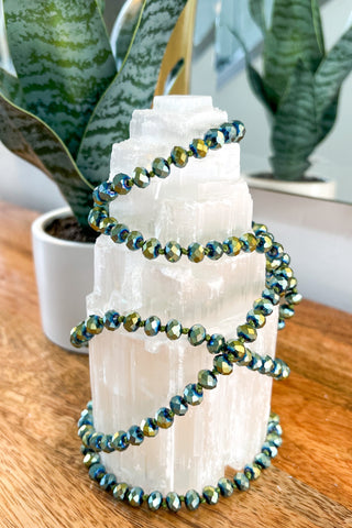 Long Beaded Necklace - White