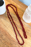 Long Beaded Necklace - True Red