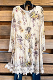 AHB EXCLUSIVE: Laughing Now Layered Tunic - Beige/Yellow Floral