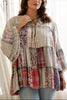 A Day With Friends Oversized Loose Fit Blouse - Gray