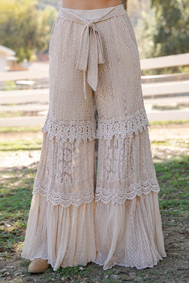 Heirloom Lace Pants - 100% Cotton - Latte