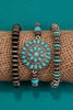 Squash Blossom Stacked Bracelets - Turquoise/Sliver