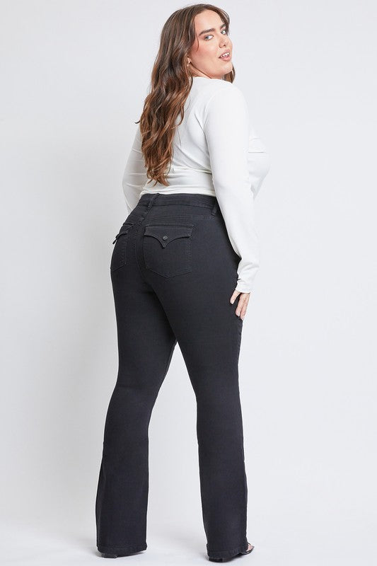 Sustainable High-Rise Bootcut Jean - Black - TUMMY CONTROL