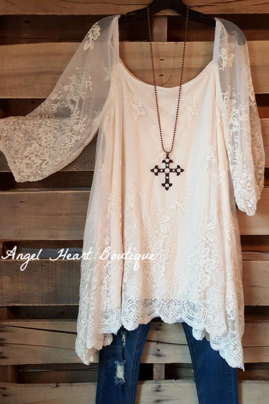 More Than A Feeling Tunic - Cream [product type] - Angel Heart Boutique