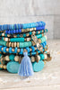 Mixed Color Beaded Bracelet - Turquoise