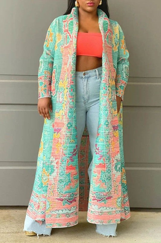 Forever Radiant MAXI Duster- Green- SALE