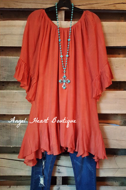 The It Girl Tunic - Rust - Sassybling - Tunic - Angel Heart Boutique 