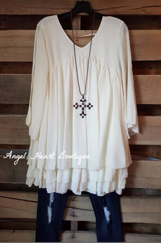 Only Thing That Matters Tunic - Beige - Sassybling - Tunic - Angel Heart Boutique  - 3