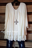 Only Thing That Matters Tunic - Beige - Sassybling - Tunic - Angel Heart Boutique  - 2