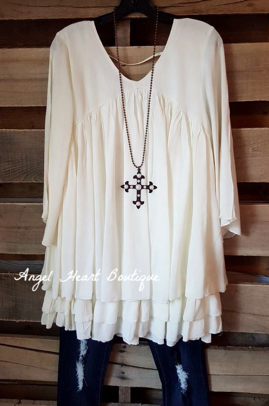 Only Thing That Matters Tunic - Beige - Sassybling - Tunic - Angel Heart Boutique  - 6