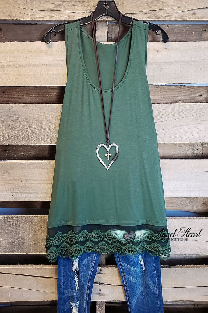 Extender: Slip on Tank/Tunic - Olive [product type] - Angel Heart Boutique